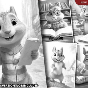 Squirrel Coloring Pages for Adults and for Kids for Relax and Stress ...