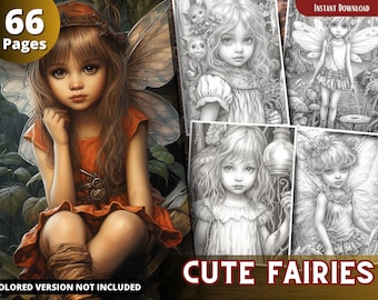 Fairyland Grayscale Coloring Book for Adults and Kids (Printable PDF)