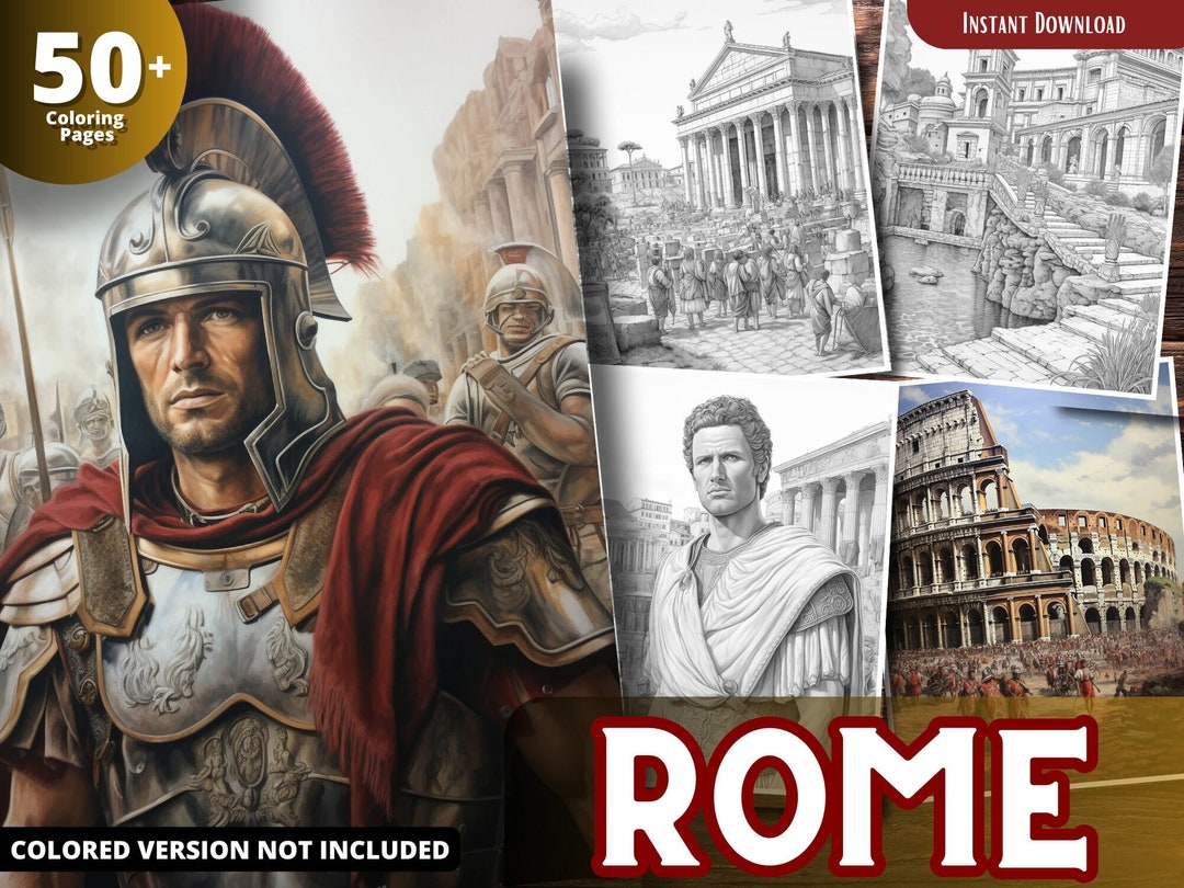 Rome Coloring Pages for Adults and for Kids for Relax and Stress Relief ...
