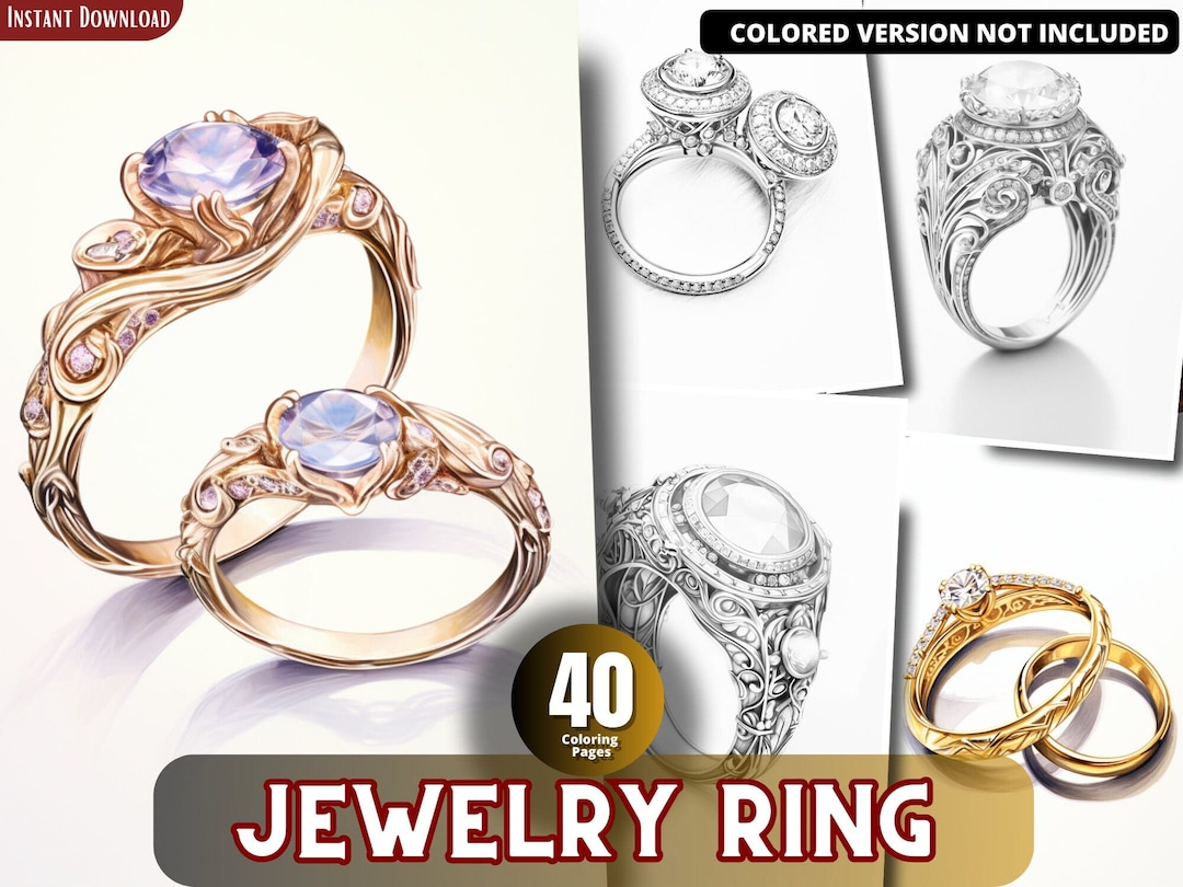 Jewelry Ring Coloring Pages for Adults and for Kids Coloring Pages