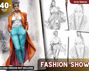 Fashion Grayscale Coloring Book For Adults & Kids (Printable PDF)