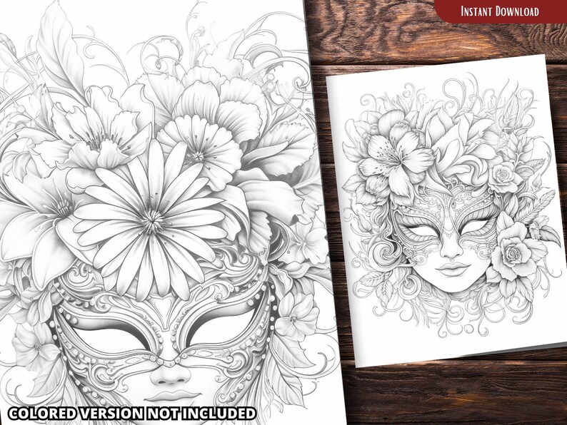 Masquerade Mask Coloring Pages for Adults and for Kids for Relax and ...