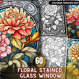 Flower Coloring Pages - Adults Kids Coloring Pages, Instant Download, Grayscale Coloring Book, Printable PDF File