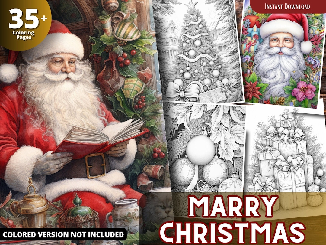 Merry Christmas Coloring Pages for Adults and for Kids Coloring Pages ...