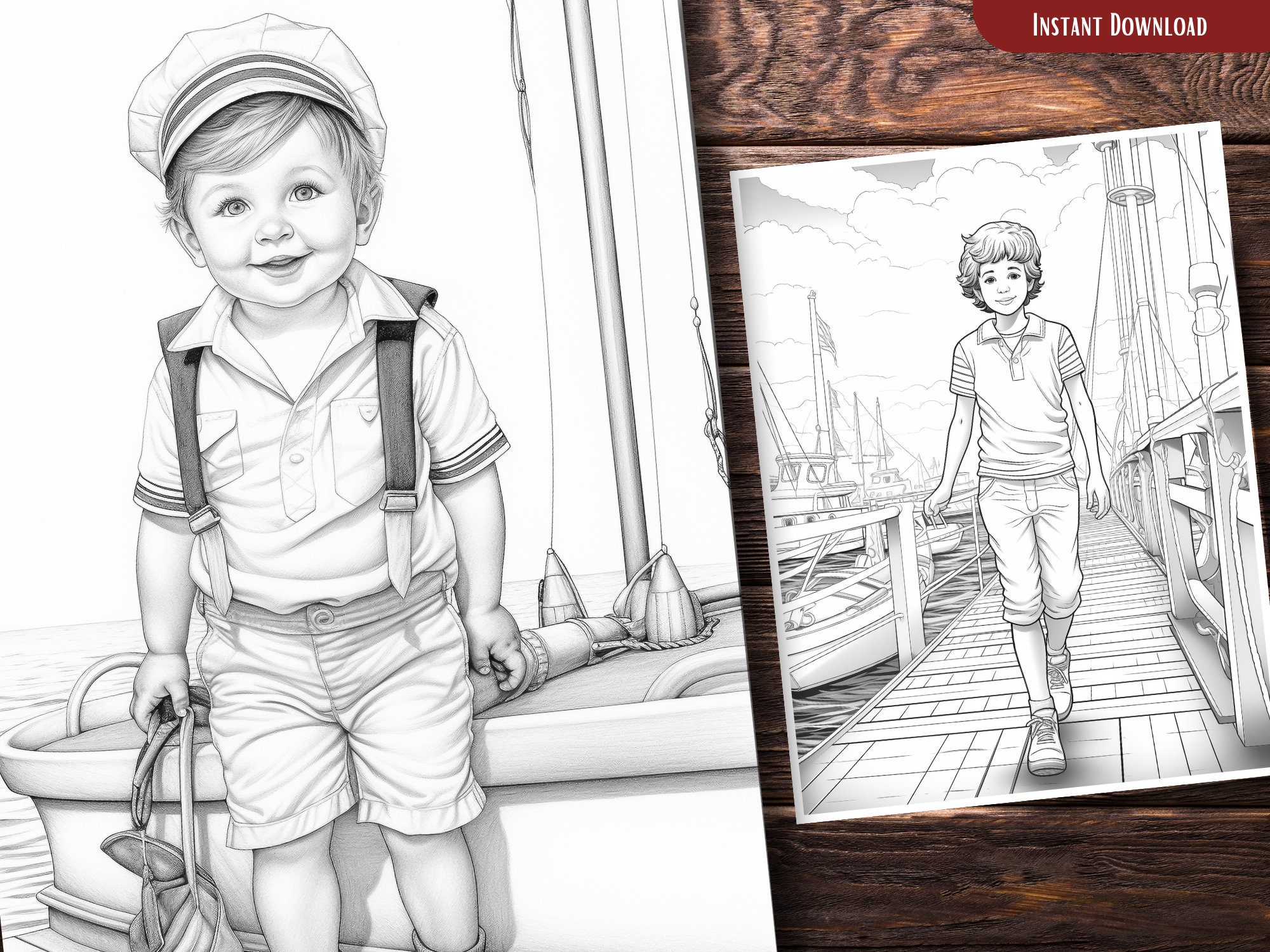 Sailor Coloring Pages for Adults and for Kids for Relax and Stress ...