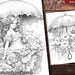 Umbrella With Flowers Coloring Pages for Adults and for Kids Grayscale ...
