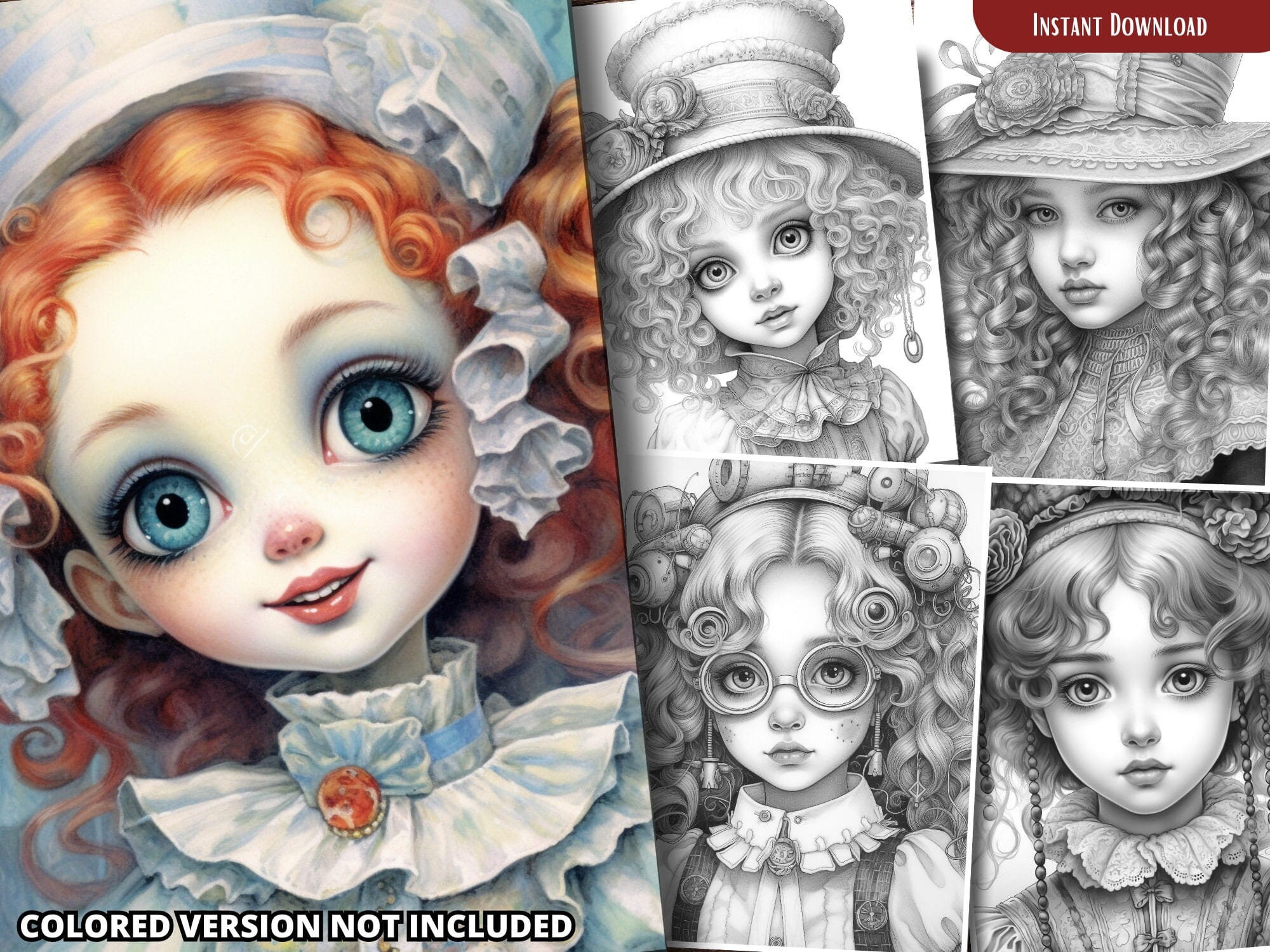 Victorian Doll Coloring Pages for Adults and for Kids Coloring Pages ...
