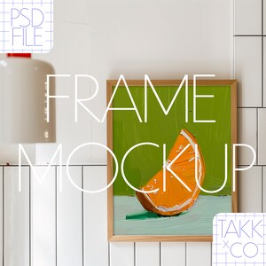 Vertical frame mockup, digital mockup, interior frame mockup, mockup for DIN A art print, glass reflection mockup, realistic frame mockup