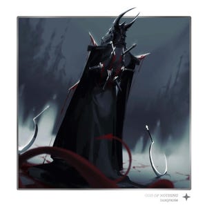 Silver Foil Wall Art Print 6x6 | Dark Fantasy Eldrich Monster Character