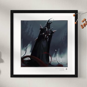 God of Nothing - Silver Foil Accented 6x6 Dark Fantasy Monster Wall Art Print