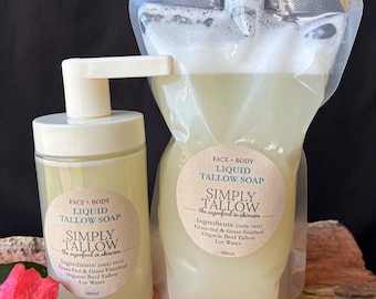 LIQUID TALLOW SOAP…Only 2 Ingredients…No Other Oils  Or  Fillers/  Made in Australia