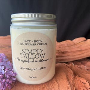 ONLY WHIPPED TALLOW….One Ingredient/ Face and Body Cream/ Grass Fed and Finished/ Exzema Friendly/ eczema/ psoriasis/ anti-aging