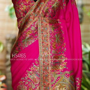 Beautiful tissue georgette saree with exquisite digital woven design
