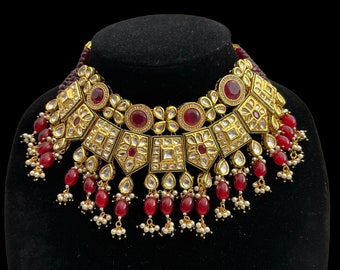 conjunto de collar kundan / joyería india / joyería kundan / joyería de Bollywood / joyería nupcial / joyería de boda