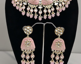 Ensemble de colliers Meenakari kundan/ bijoux indiens/ colliers/ bijoux kundan/ bijoux Bollywood/ bijoux de mariage
