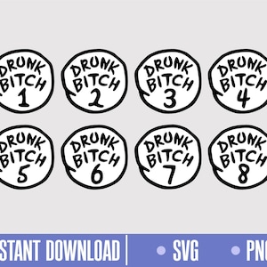 Drunk Bitch 1 Svg, Bitch 2 Svg, Drunk Layered, Cut files for Cricut, instant download, COD061