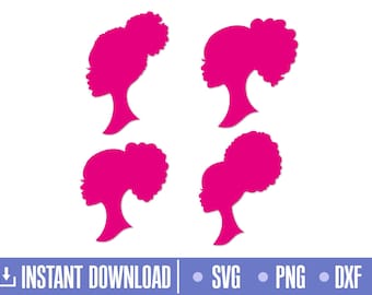 Black Princess Svg, Doll head Svg Png, Cut files for Cricut and Silhouette, instant download, COD079