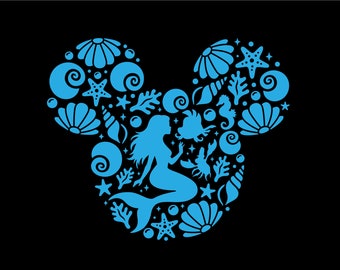 Meerjungfrauenohren SVG, Meerjungfrau SVG, Prinzessin SVG, Png, Schnittdateien für Cricut und Silhouette, direkter Download, COD001