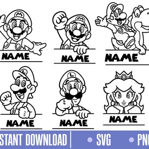 Mario Peeking Svg, Mario Layered Svg, Ready to cut svg, Cut files for Cricut, instant download, COD020