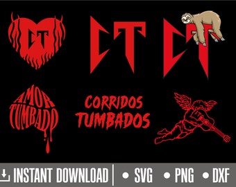 Corazon Tumbado, Corridos Tumbados SVG, CT Svg, Amor Tumbado Png, Svg, dxf, Cut-Dateien für Cricut und Silhouette, direkter Download, COD016