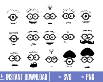 Characters face Svg, Despicable Svg, Cut files for Cricut, instant download, COD028