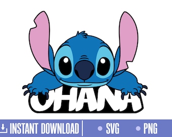 Stitch Svg, Ohana SVG, Family Svg, Cut files for Cricut Svg, png, instant download, COD033