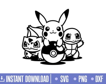 Poke Svg, Ball Svg, Pika Friends Svg, Characters SVG, Cut files for Cricut, Svg, png, instant download, COD074