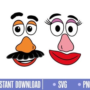 Mr Potato Svg, Mrs Potato Svg, Potato Couple Svg, Cut files for Cricut Svg, png, instant download, COD105