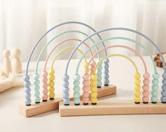 Montessori Abacus Math Educational Toy - Learn Numbers, Counting, and Basic Arithmetic, Developmental and Educational Toy for Kids