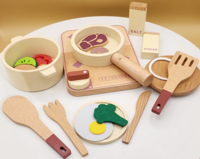 Montessori Wooden Kitchen Toy Set - Inspire Culinary Creativity and Pretend Play, Developmental and Educational Toy for Kids