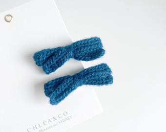Edelin Crochet Pigtail Set | Bow Crochet Clip | Fringe Hair Clip