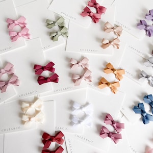 Set of 2 Petite Ribbon Bow |  Hair Clips | Snap Clips | Baby Girl Gift | Cute Hair Clip | Baby Fine Hair | Toddler Girl Hair Clip | Baby Bow