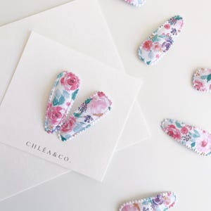 Florentina | Fabric Hair Clip | Baby Girl Hair Clip | Baby Gift | Flower Hair Clip | Fringe Clip | Cute Hair Clip | Pink Snap Clip