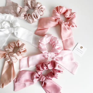 Long Tail Satin Scrunchies | School Girl Scrunchies | Mum & Little One Satin Scrunchies | Colourful Scrunchies | Ponytail | Bridesmaid Gift