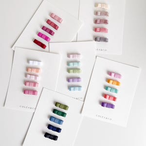 5er Set Baby Schleife Snap Clip |  Haarspangen | Mini Schleife | Baby Mädchen Geschenk | Süsse Haarspange Baby feines Haar | Baby Fringe Clip | Mini Schleife