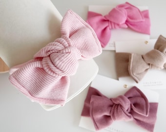 Iola Bow Newborn Headband | Tiny Baby Top Knot Headband | Soft Bow Headband |Baby Girl Headband | Cute Bow | Baby Girl Gift