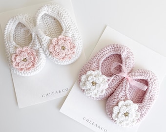 Flower Crochet Baby Shoes | Baby Girl First Shoes | Baby Shower Gift | Welcome Baby Girl | Baby Shoes | Newborn Gift | Cute Baby Outfit