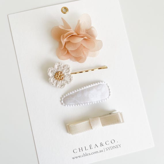 Set of 4 Honey Gold Hair Clip Set | Gift for Girls  display picture 1