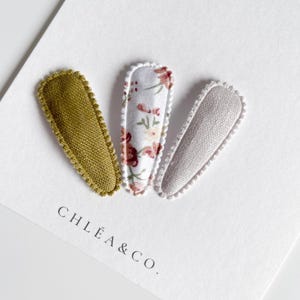 Set of 3 Fringe Clips Hazel | Baby Hair Clip | Hair Bow | Baby Girl Gift | Flower Hair Clip | Fringe | Cute Hair Clip | Snap Clip