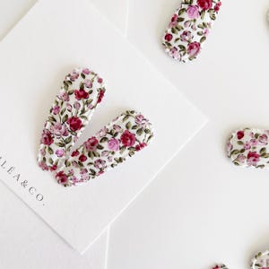 Wildflower Fabric Hair Clip | Pink Baby Hair Clip | Baby Girl Gift | Flower Hair Clip | Fringe Clip | Cute Hair Clip | Vintage Snap Clip