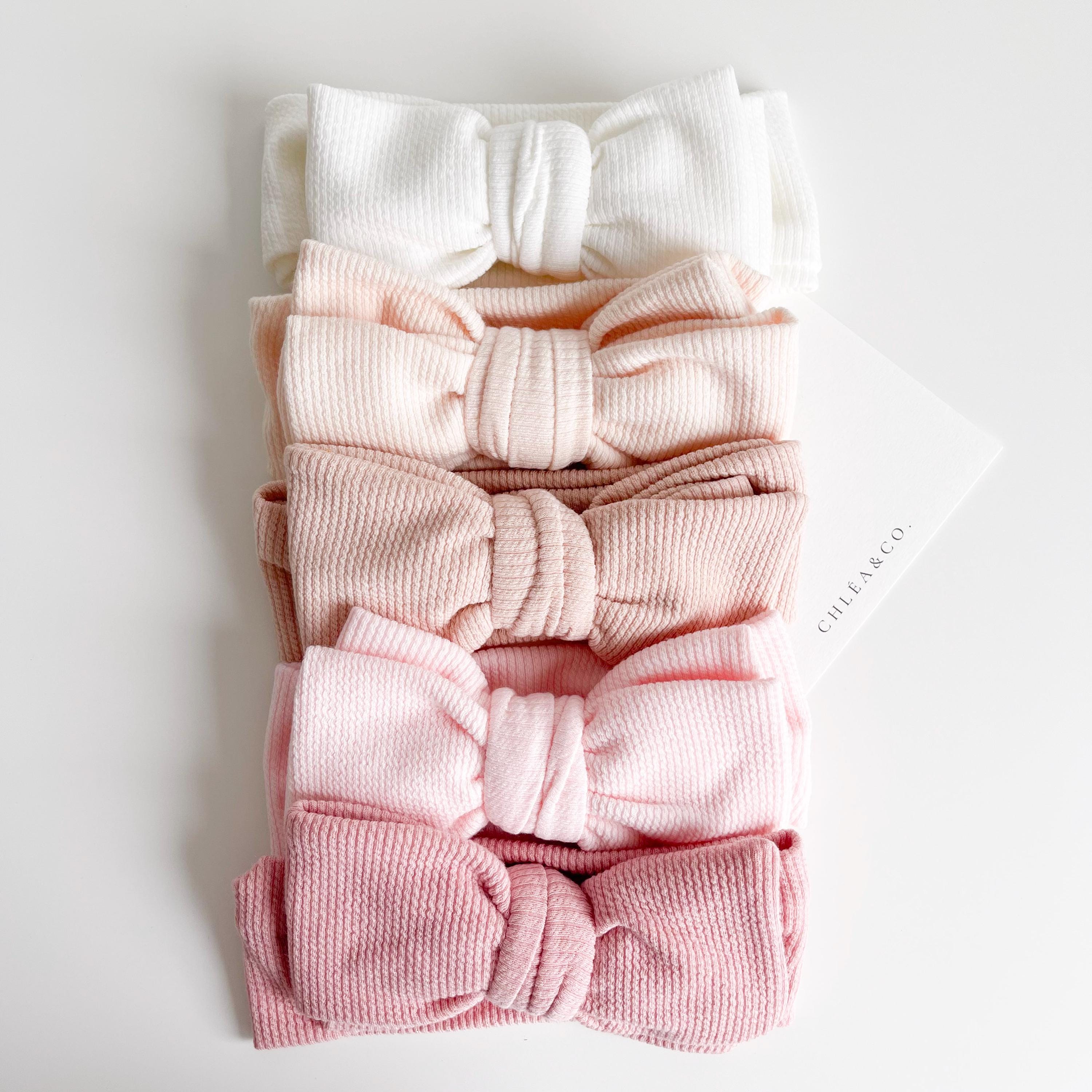 Baby Topknot Headband | Soft Stretchy Topknot Headband | Baby Pre-tied Headband | Big Bow Headband | Baby Toddler Headband | Ripped Cotton