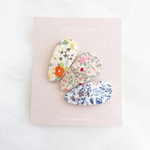 Set of 3 Vintage Hair Clip | Baby Girl Hair Clips | Fabric Hair Clips | Flower Hair Clips | Baby Gifts | Cute Hair Clips | Hair Accessories