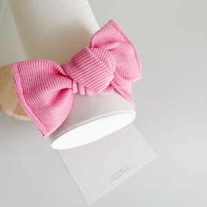 Iola Bow Newborn Headband | Tiny Baby Top Knot Headband | Soft Bow Headband |Baby Girl Headband | Cute Bow | Baby Girl Gift Lotus Pink