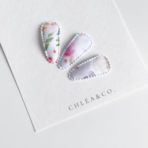 Petite Pink Bloom | Mini Snap Clip | Fabric Hair Clip | Baby Hair Clip | Hair Bow | Baby Girl Gift | Hair Clip | Fringe | Cute Hair Clip