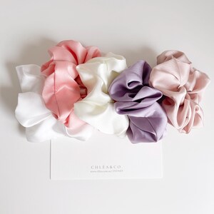 Set of 5 Small Satin Scrunchies | Sweetheart | Colourful Scrunchies | Bridesmaid Gift | Gift For Girls | Flower Girl Gift