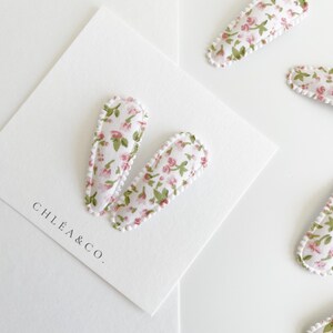 Amelia | Fabric Hair Clip | Baby Girl Hair Clip | Hair Bow | Baby Girl Gift | Flower Hair Clip | Fringe | Cute Hair Clip | Snap Clip