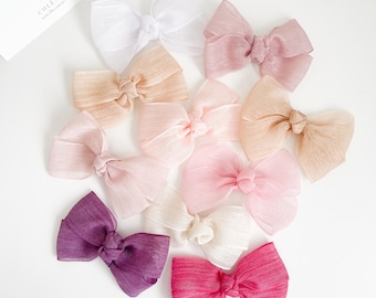 Pinza para el cabello Florence Bow / Lazo rosa para el cabello / Lazo bonito / Regalo para niña / Pinza para el cabello de boutique / Pinza para flequillo / Pinza para el cabello bonita / Boda / Conjunto de bautizo
