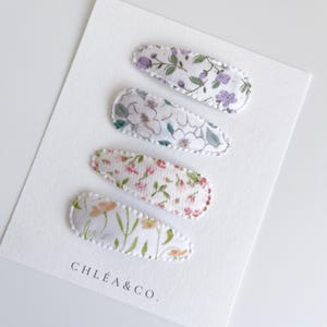 Mix Floral 1 | Fabric Hair Clip | Baby Girl Hair Clip | Hair Bow | Baby Girl Gift | Flower Hair Clip | Fringe | Cute Hair Clip | Snap Clip