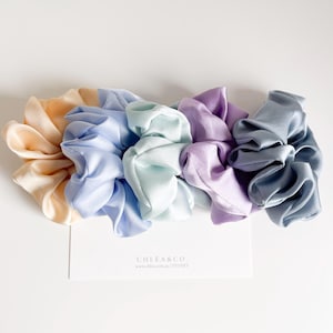 Set of 5 Small Satin Scrunchies | Confetti | Colourful Scrunchies | Bridesmaid Gift | Gift For Girls | Flower Girl Gift