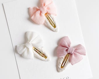 Pinza para el cabello Vienna Bow / Lazo para el cabello / Lazo bonito / Regalo para niña / Pinza para el cabello de boutique / Pinza para flequillo / Pinza para el cabello linda / Pinza para el cabello rosa empolvado